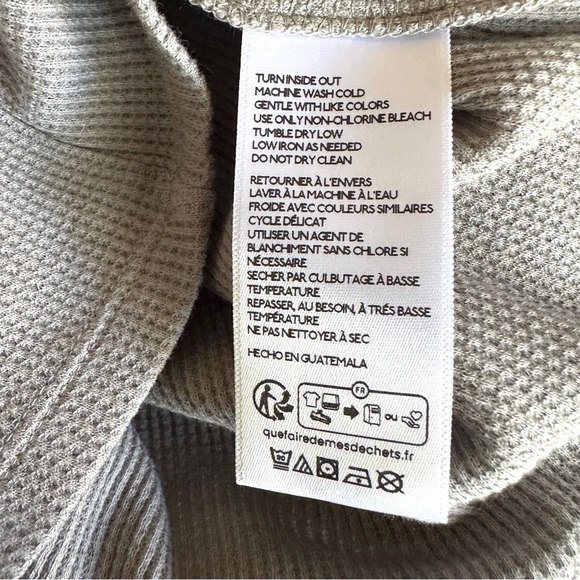 BDG Urban Outfitters Willow Thermal Grey Boatneck Top Size XS - Picture 9 of 11